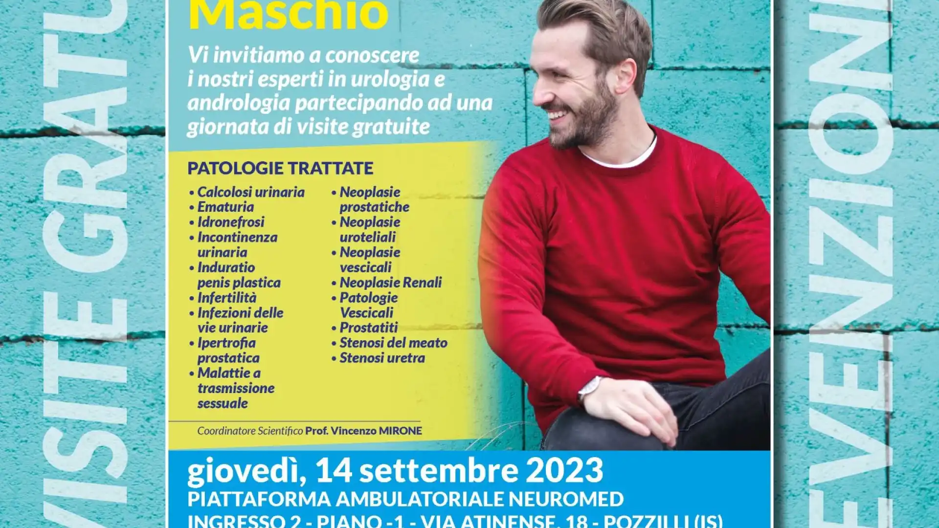 Pozzilli: all’Ircss Neuromed giornata di prevenzione con gli specialisti in urologia e andrologia. Presso l’istituto il nuovo Centro Benessere Maschio.